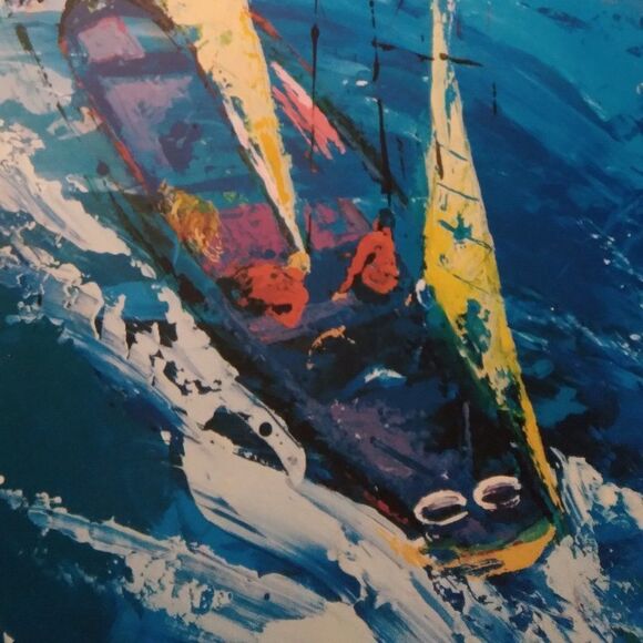 Vintage LeRoy Neiman Hammer Sailing Boat 1978 Print Lithography Original - Picture 8 of 8